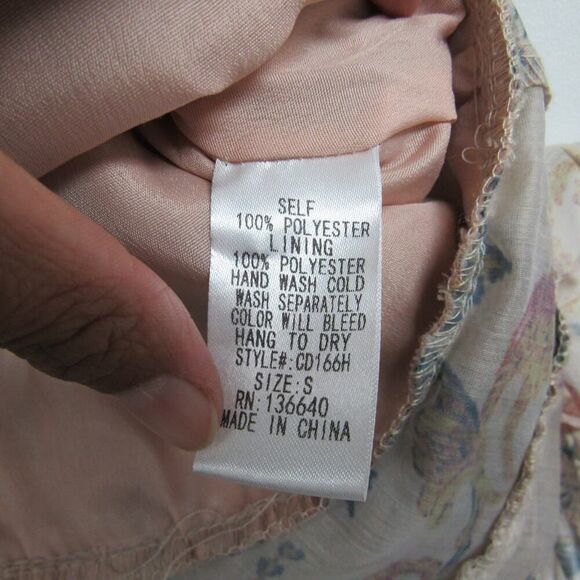 Donnee Par Dieu Women Small Tiered Floral Print Ruffle Off Shoulder Mini Dress - Picture 5 of 6